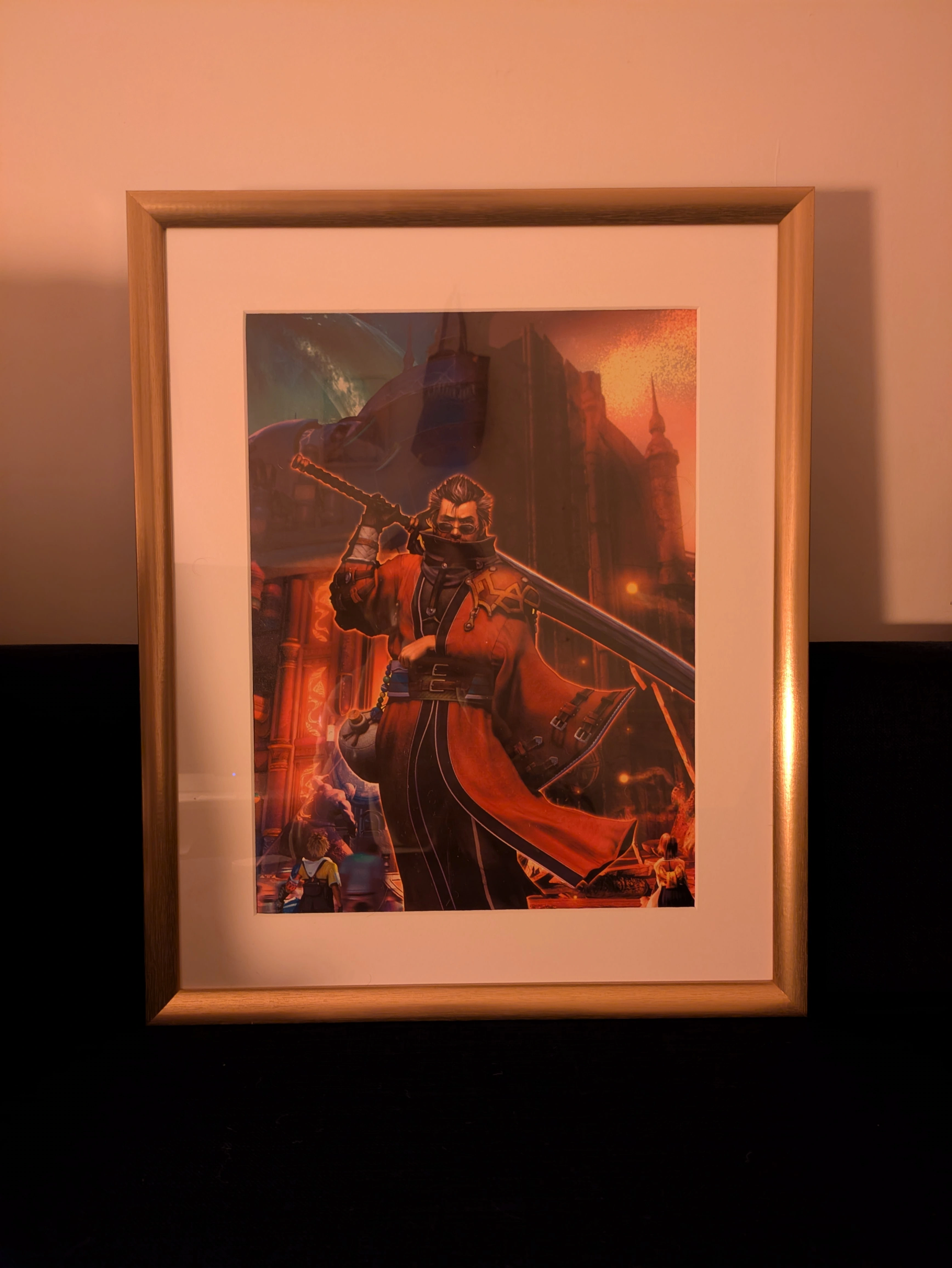Framed poster of Auron in Zanarkand